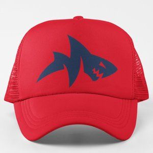 NEW Ole Miss Rebels Landshark M Foam Trucker Mesh Snapback Hat RED